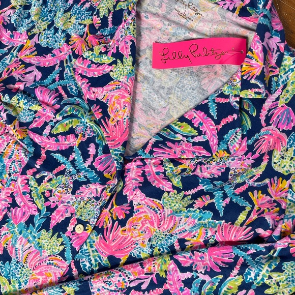 NWT Lilly Pulitzer Oyster Bay (blue) pajama top, large - Picture 4 of 6